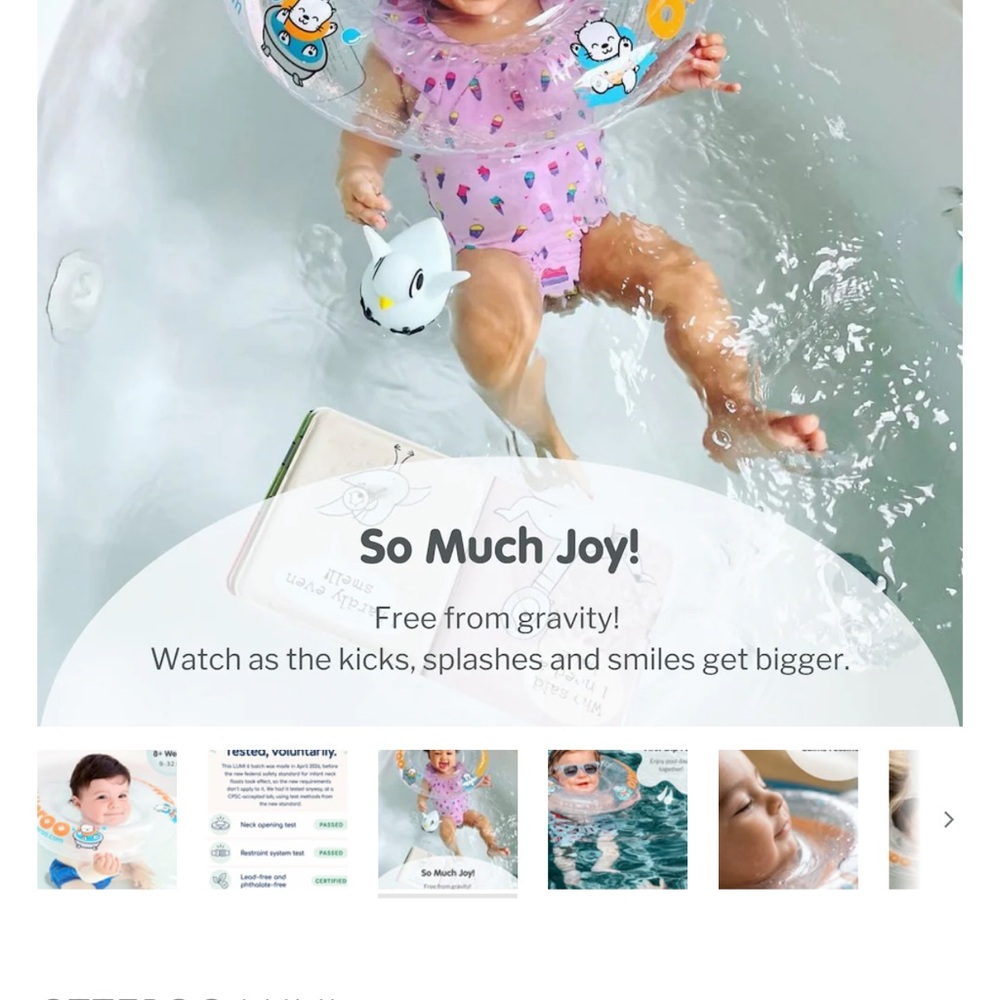 Pink Baby Swim Float Ring - Infant Neck Float